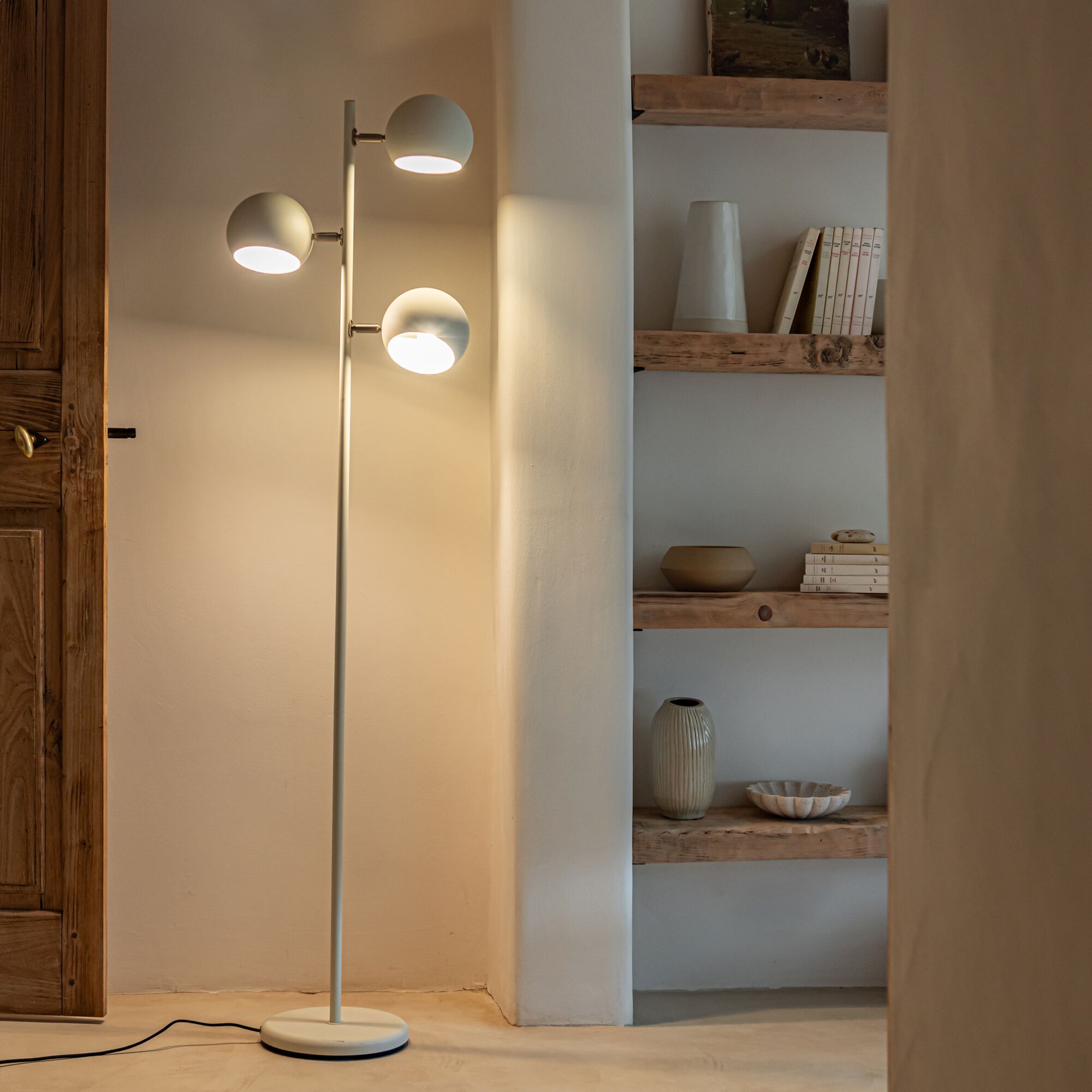 LUCCA - Lampadaire électrifiée en acier h162cm - beige