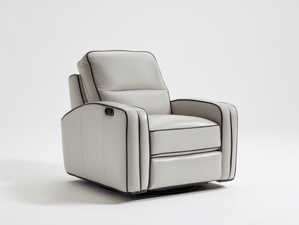 Sillón reclinable individual – cuero sintético – gris claro – estilo contemporáneo