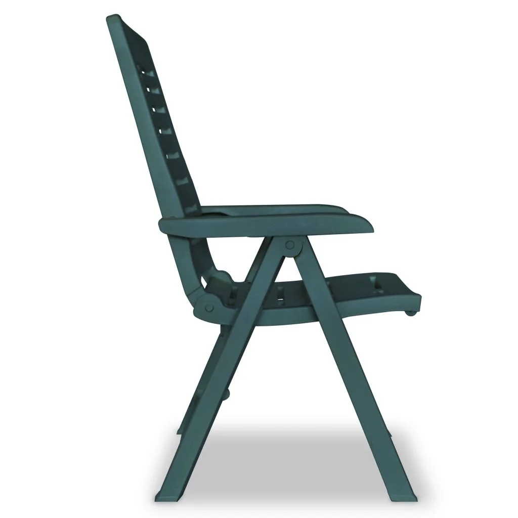 vidaXL Reclining Patio Chairs Outdoor Stack Dining Chair with Armrest Plastic - Image 42
