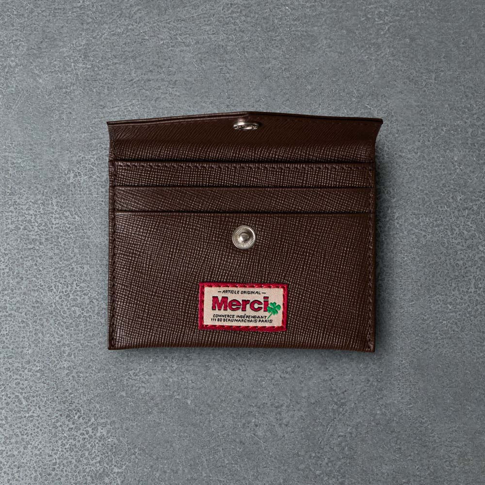 Merci - Porte Carte à Rabat - Chocolat