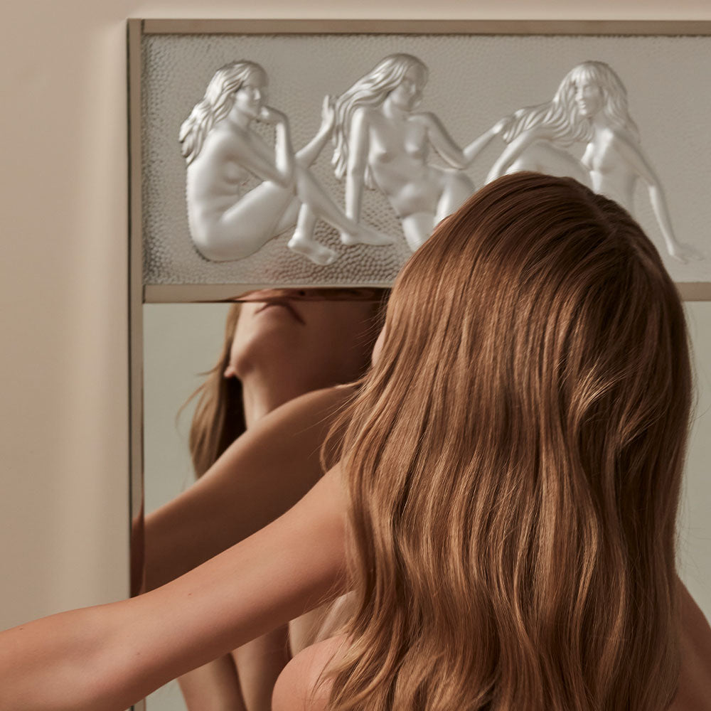 MIROIR LES CAUSEUSES - CRISTAL INCOLORE, FINITION CHROME, MOYEN MODÈLE