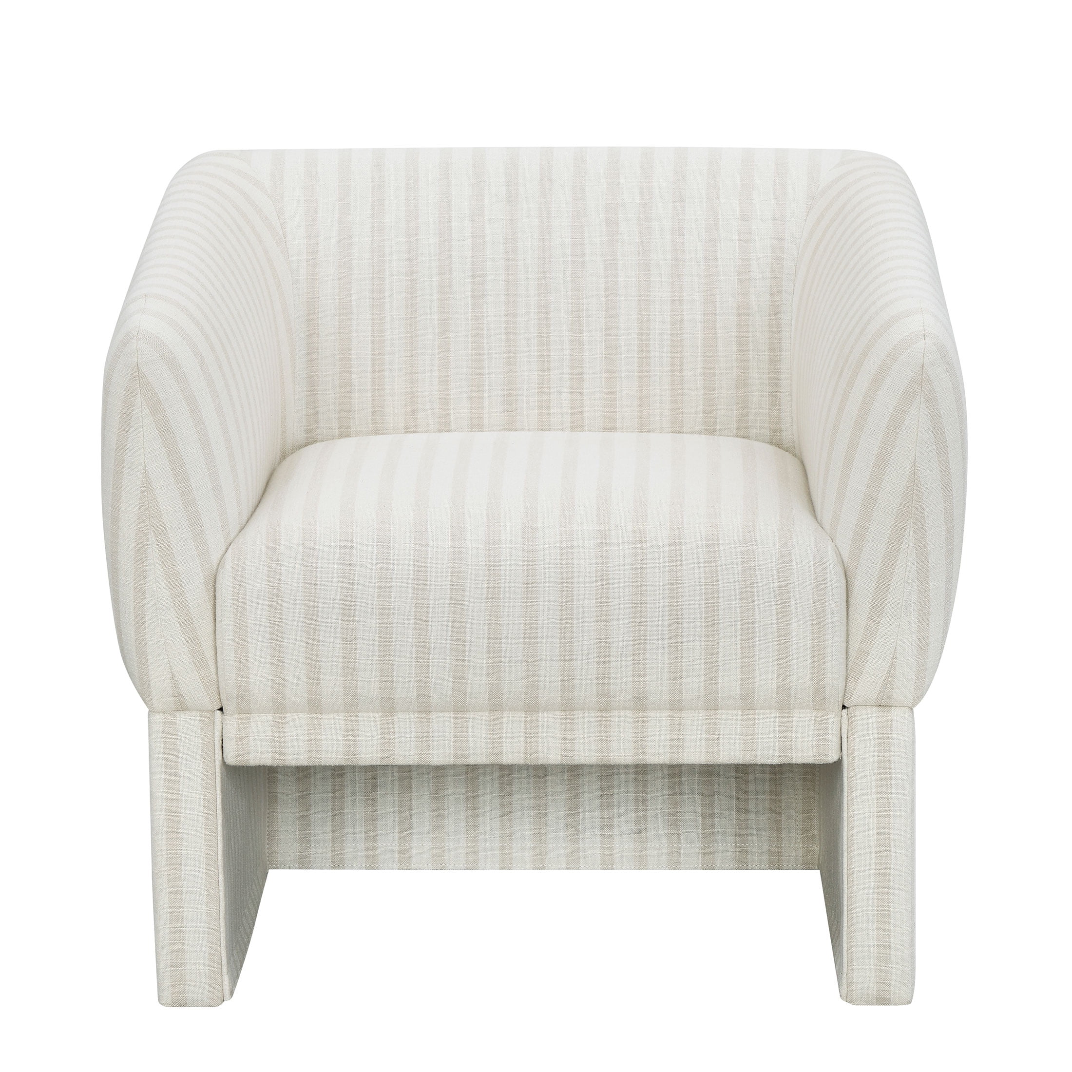 Beautiful Small Space Accent Chair by Drew Barrymore, Beige and White Linen - Image 8