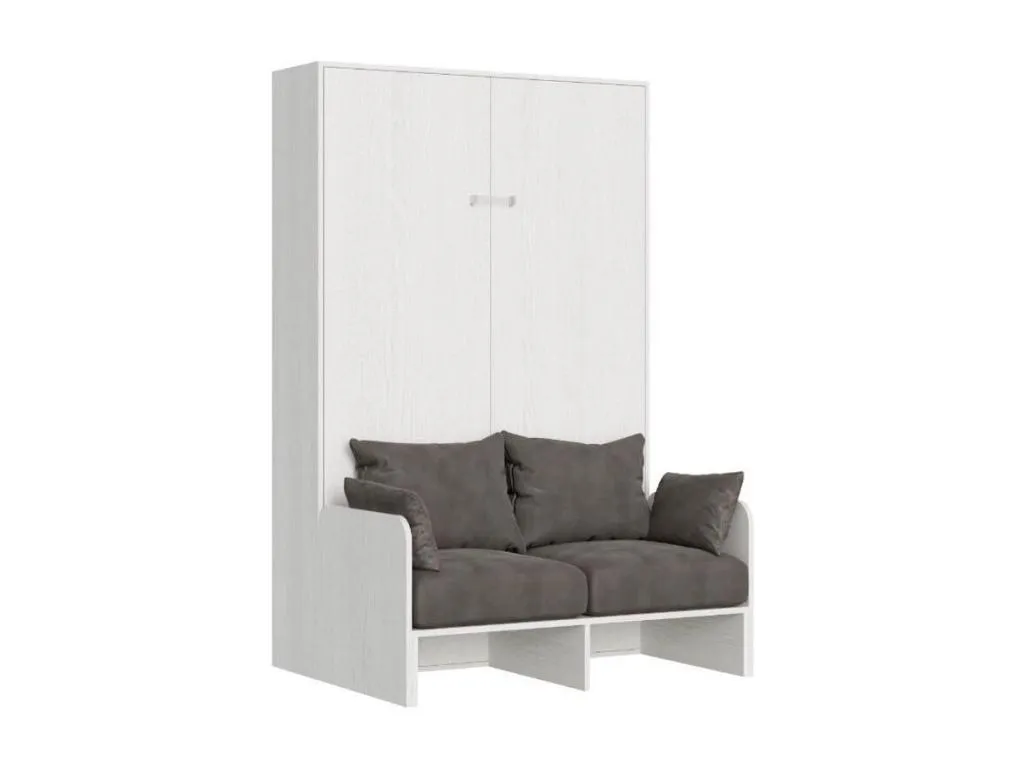 Cama abatible vertical blanca con sofá de tela Hogarve 120x190 cm - 32 colores de tela-Color Microfibra 15 bnlb60736