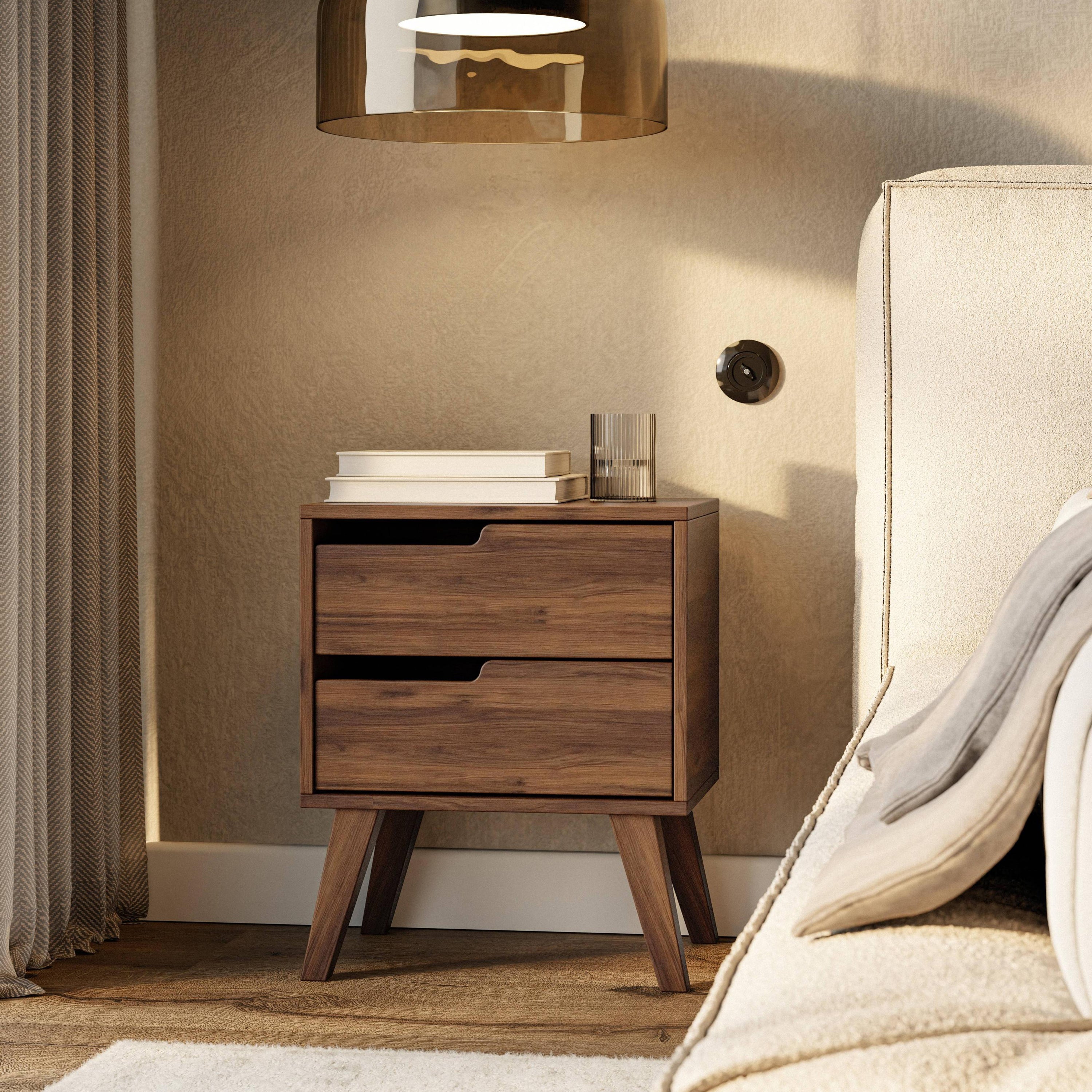 by fonQ Nordo Nachtkastje - Links - Walnoot