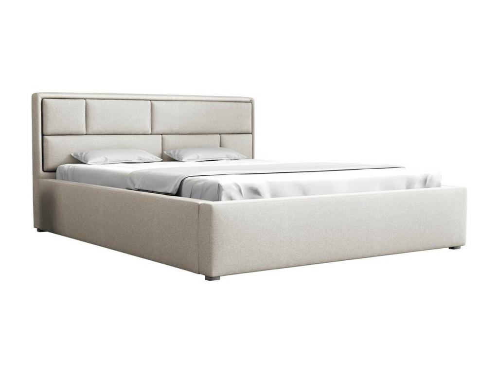 Cama Pomona 105, Doble, De color marrón claro, 180x200, Tapiz, Somieres, 200x223x93cm