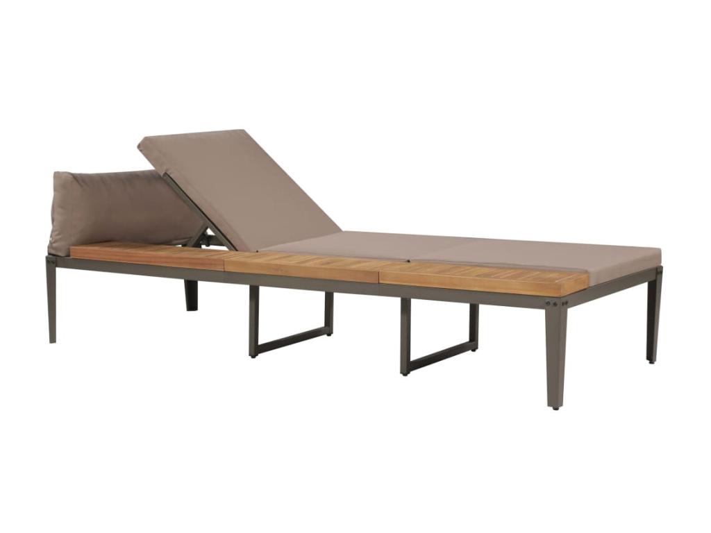 Sillón con cojines Madera maciza de acacia Marrón