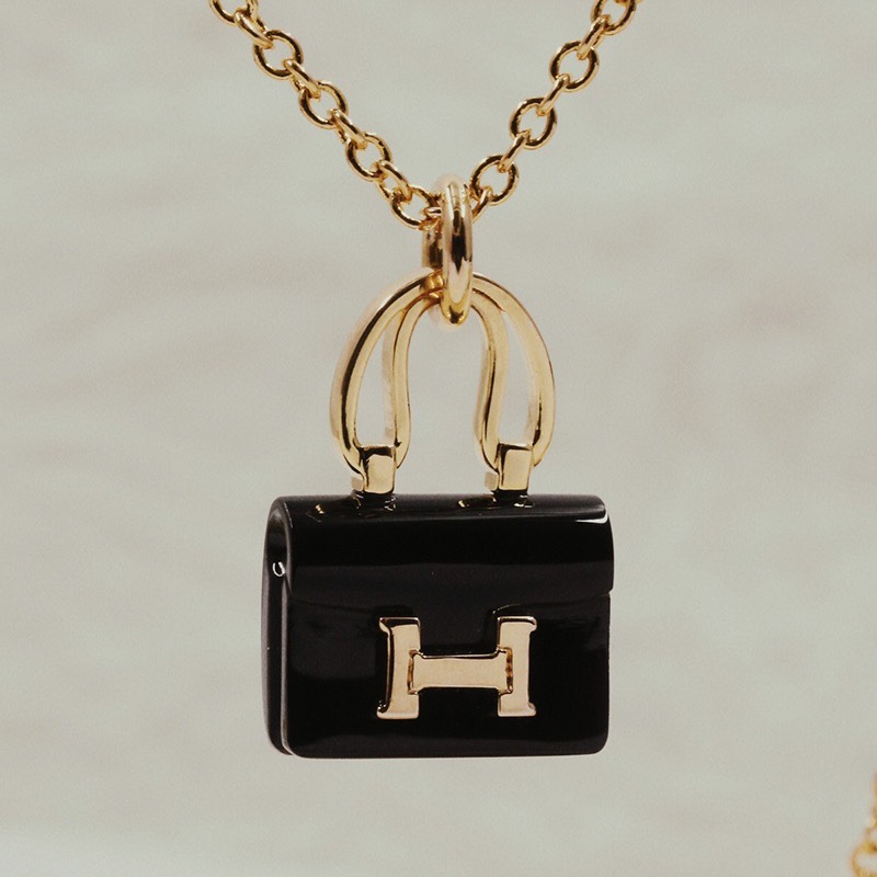 Hermes Black Bag Pendant Necklace - Original Replica Club