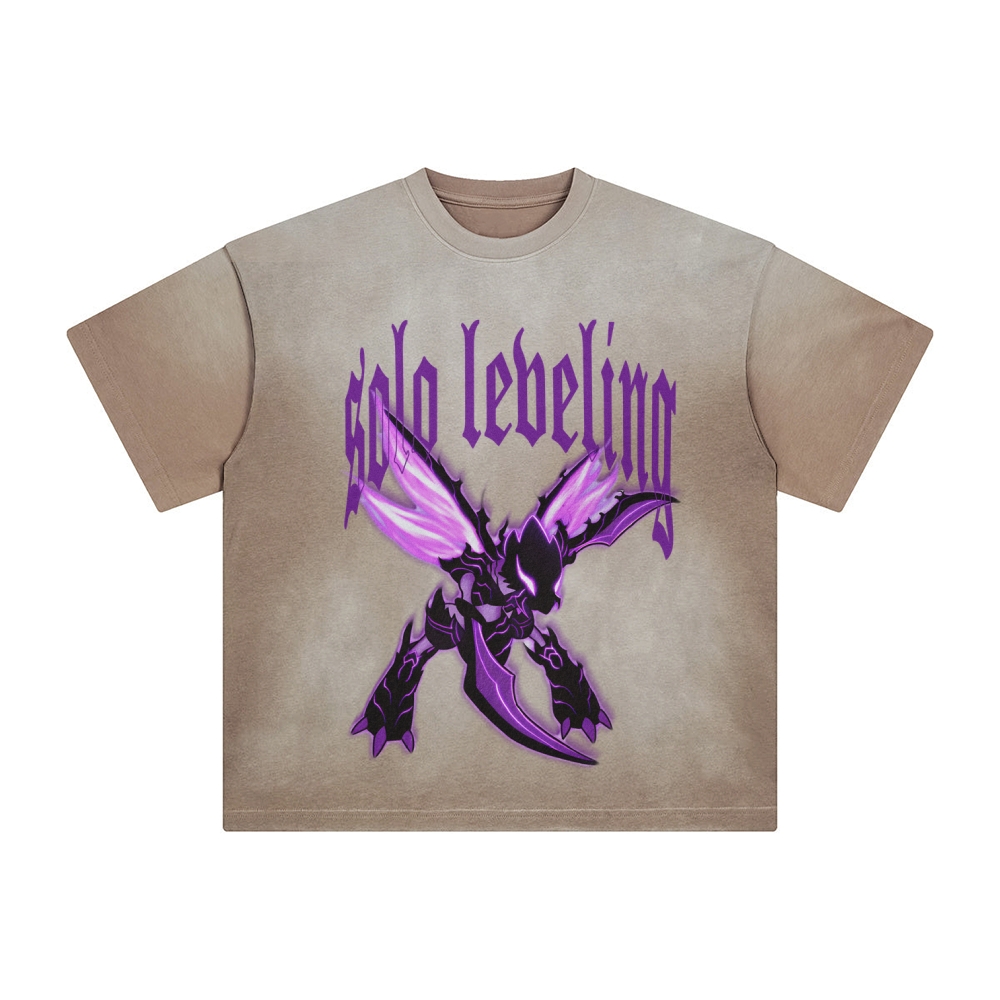 Unisex Anime Inspired Washed  Vintage T-Shirt