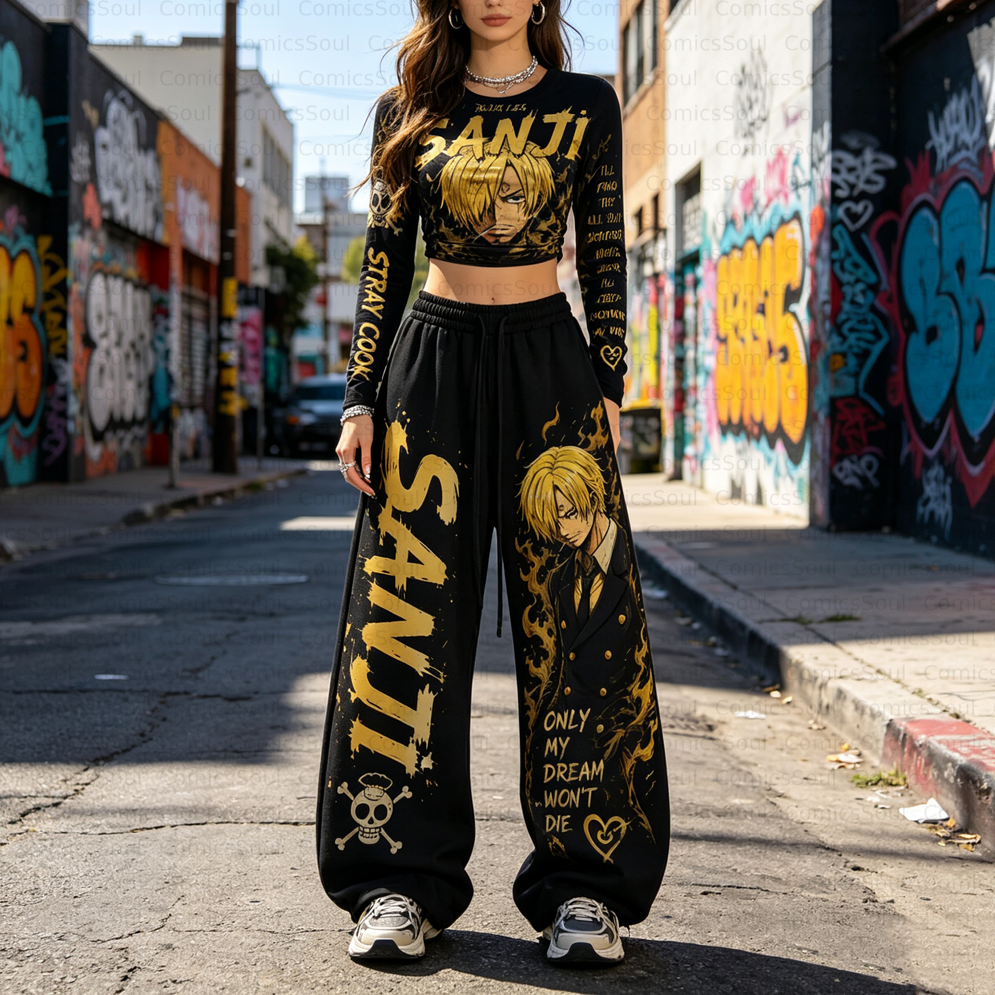 One Piece Long-Sleeve Top And Elastic Pants Set 3051060 TeeThreads Sustain the Scene with Custom Apparel