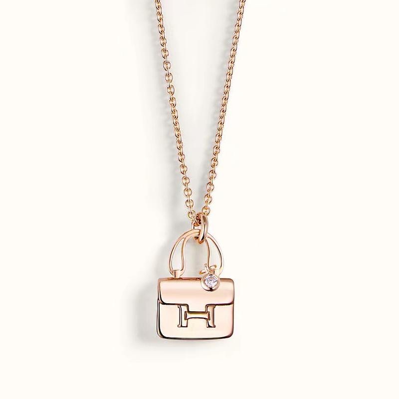 Hermes Plain Surface Bag Pendant Necklace - Original Replica Club