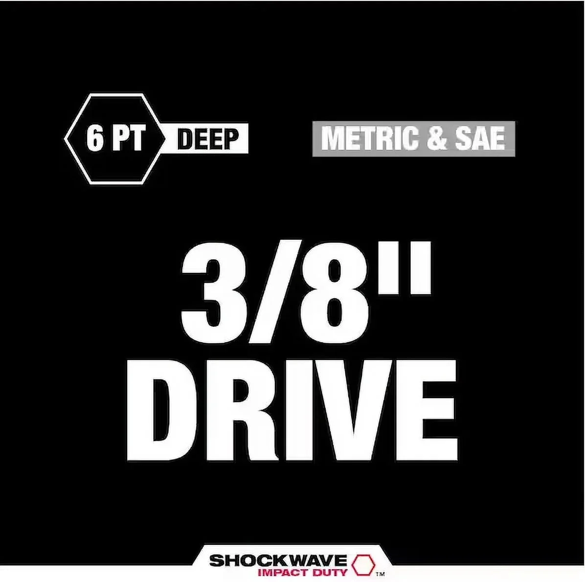 Milwaukee SHOCKWAVE 3/8 in. Drive SAE And Metric 6 Point Impact Socket Set, 43-Piece - Image 2 Milwaukee SHOCKWAVE 3/8 in. Drive SAE And Metric 6 Point Impact Socket Set, 43-Piece - Image 2