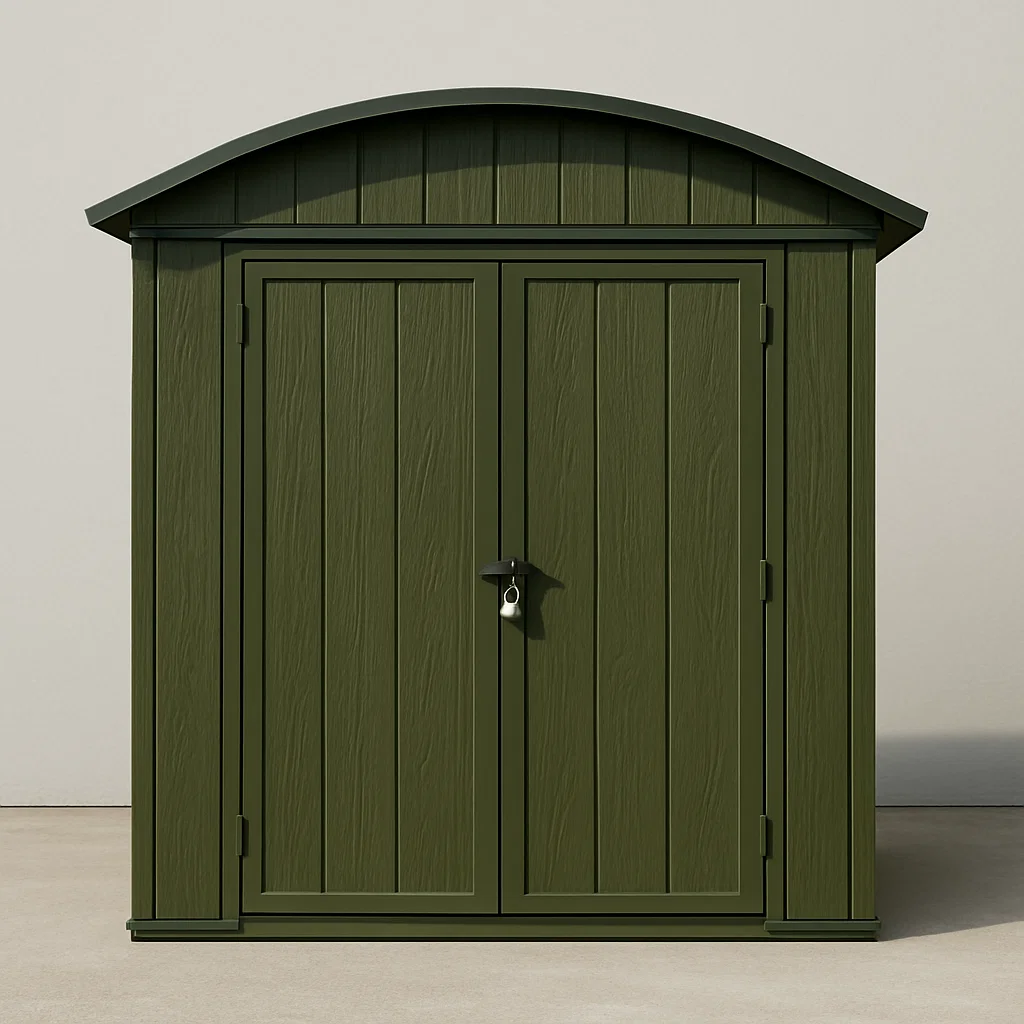 Caseta de jardín, caseta de almacenamiento color verde de resina para exterior, 180x150x200 cm rKSAHmg190Lv