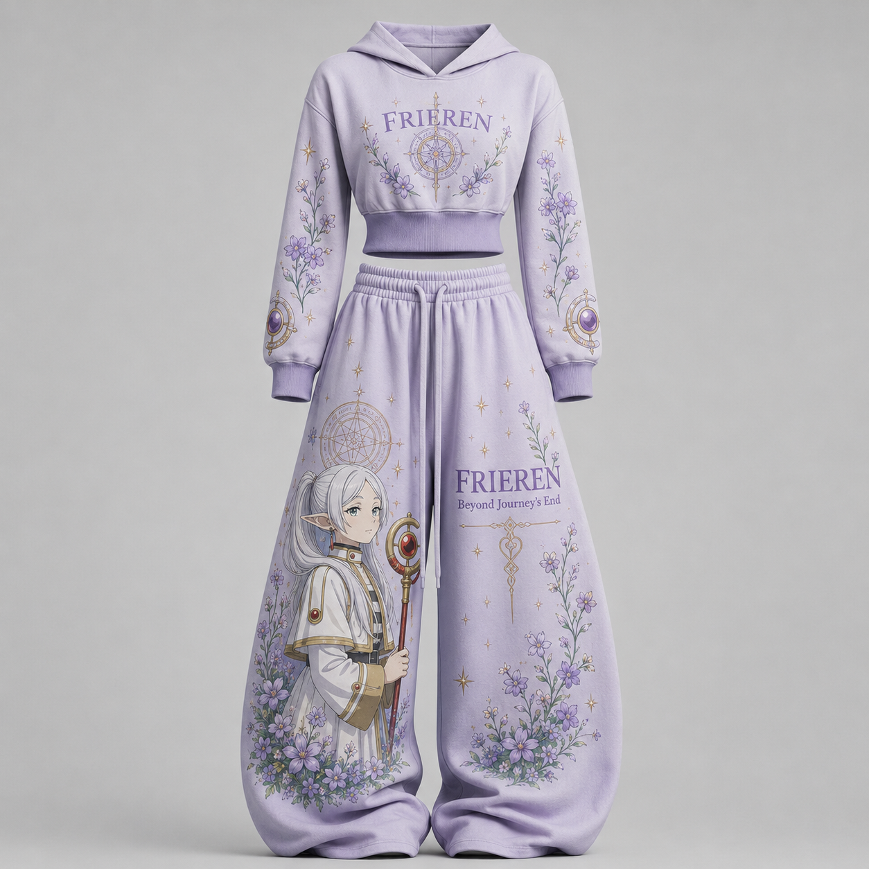 FRIEREN Hoodie & Pants TwoPiece Tracksuit Set TeeThreads Sustain the Scene with Custom Apparel
