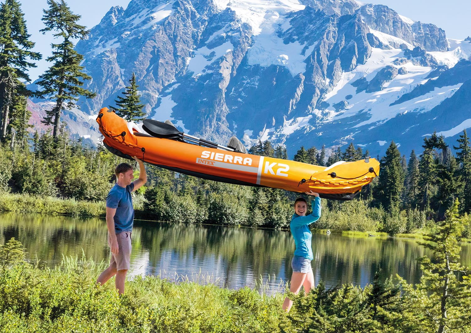 Intex Sierra K2 Inflatable Kayak with Oars and Hand Pump - Image 5