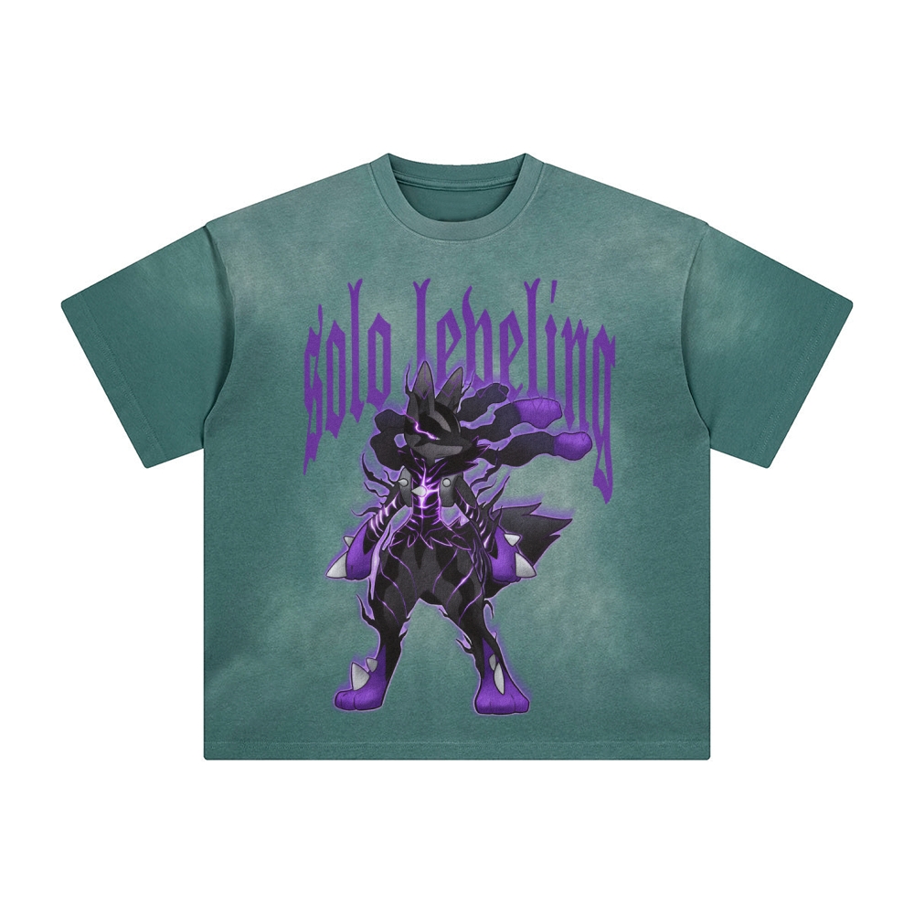 Unisex Anime Inspired Washed  Vintage T-Shirt