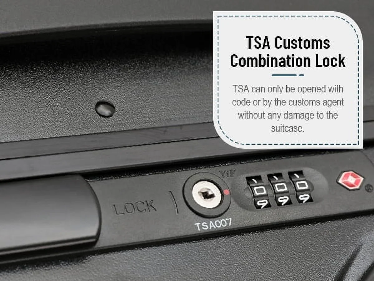 22 Inch TSA Lock Luggage with for Kids& Adult,Check in Lockable Spinner Wheels Free Luggage Cover and Safety Seatbelt Travel Suitcase - Image 11