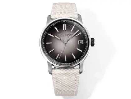 watch Audemars Piguet CODE 11.59 Stainless Steel Watch with Smoked Dial and Beige Fabric Strap, 41mm