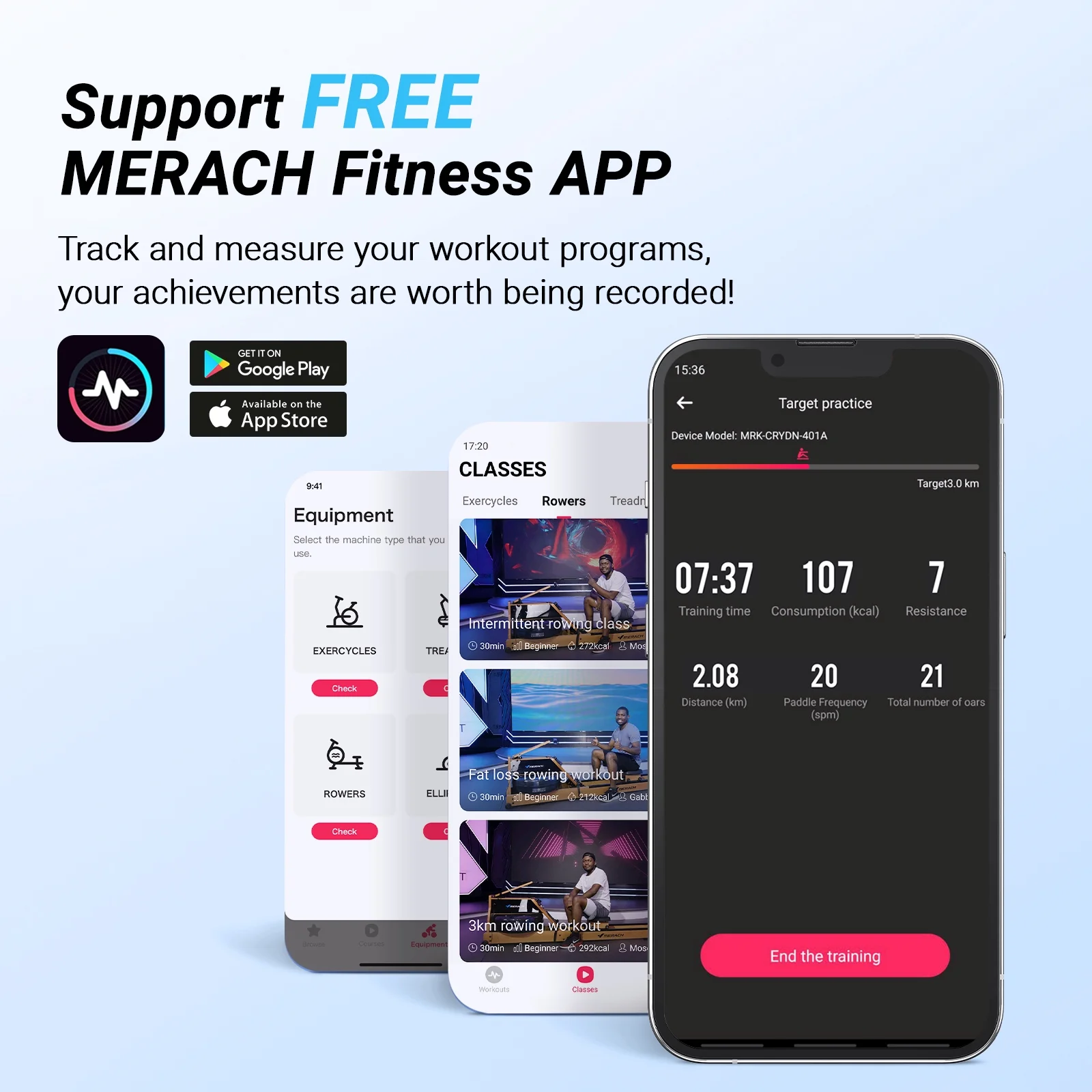 MERACH Magnetic Rowing Machine 350lbs Weight Capacity, 16 Levels of Quiet Resistance, Bluetooth Rowing Machine for Home Workout - Image 5