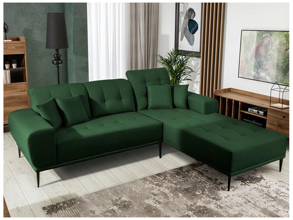 Sofá rinconero Providence 153, Verde, 256x194x85cm