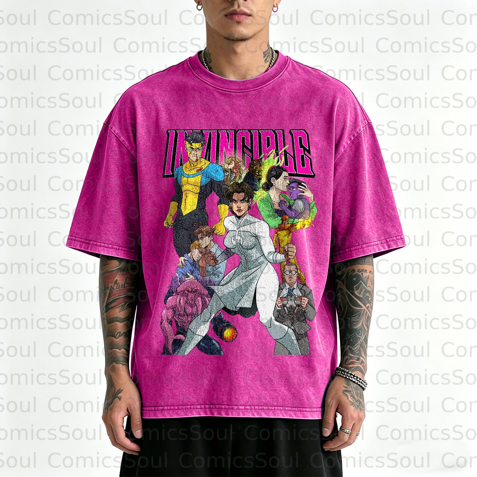 Unisex Anime Inspired Vintage Washed T-Shirt