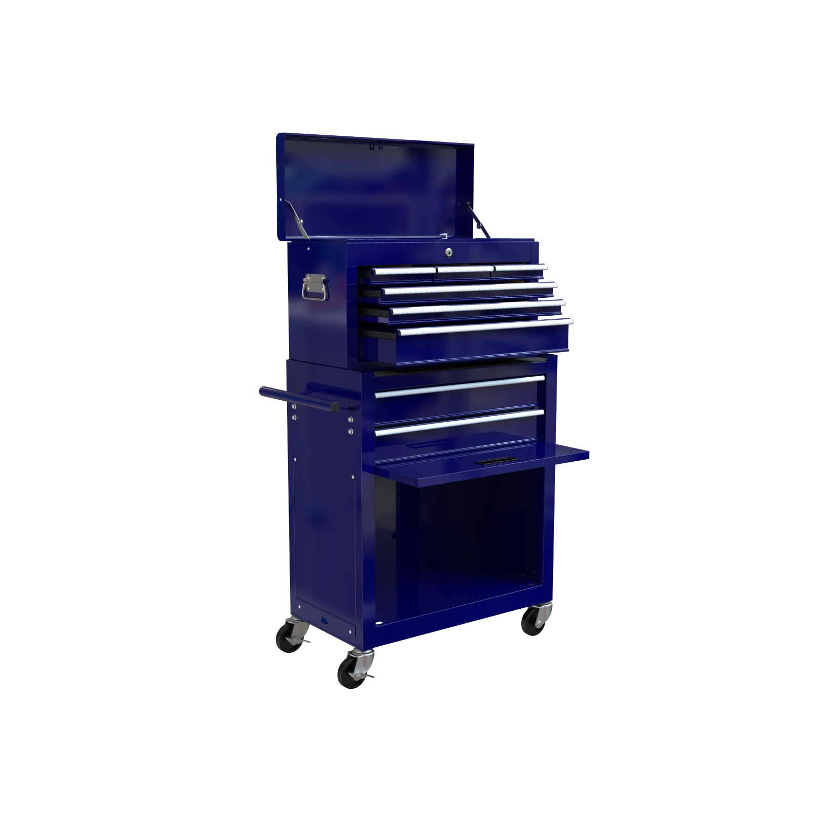 Pouseayar 8-Drawer High Capacity Rolling Tool Chest Storage Cabinet, Blue