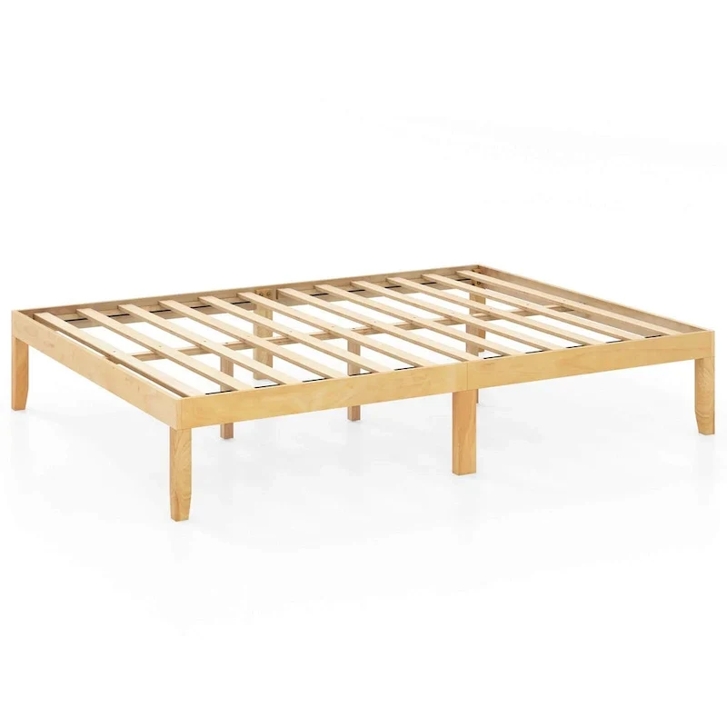 Costway 14-Inch Wooden Platform Bed Frame for Twin, Full, and Queen Sizes with Rubber Support
