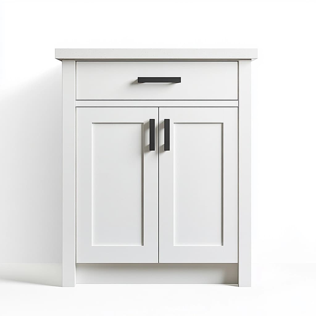 Armario de almacenamiento para cocina con puertas y cajones, mueble de madera en color blanco para uso doméstico 80 x 60 x 40 cm