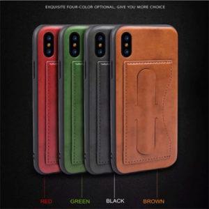 Card Slot PU Leather Kickstand Magnetic Case Cover for Samsung