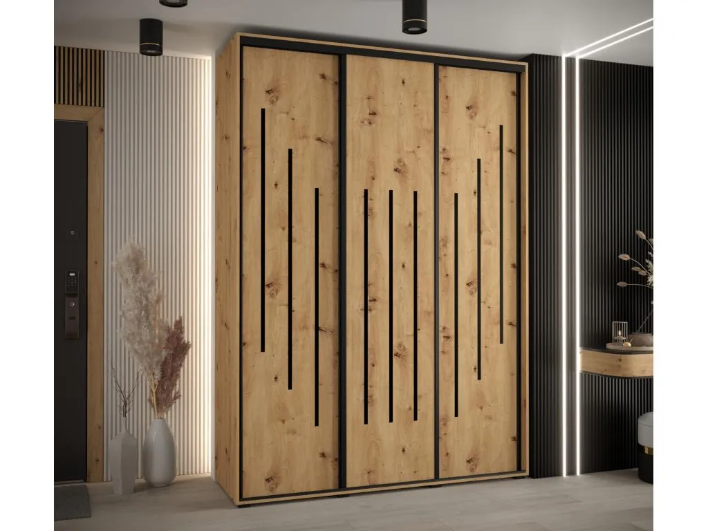 ARMARIO Micasacool 8 DE PUERTAS CORREDERAS 235.2/170/60 3 puertas (Artisan/Artisan/Negro)