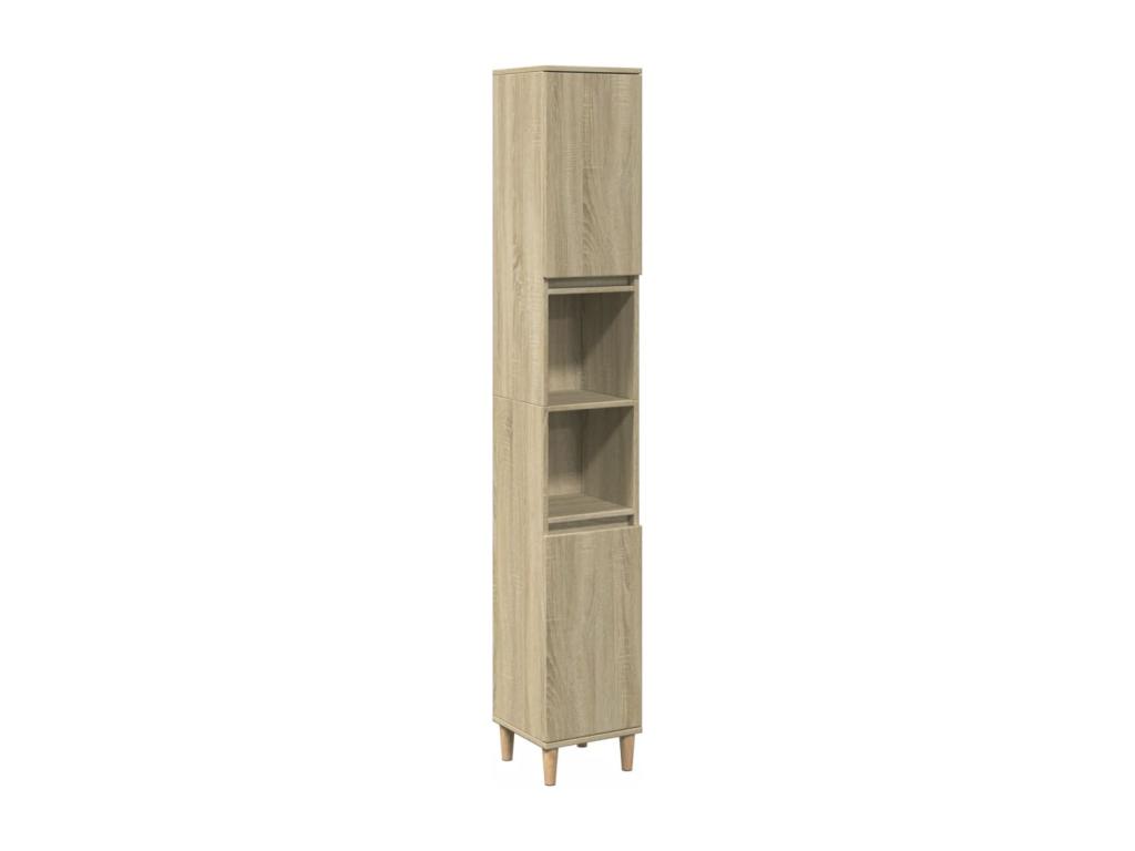 Armario de baño madera contrachapada roble Nestleano 30x30x190 cm