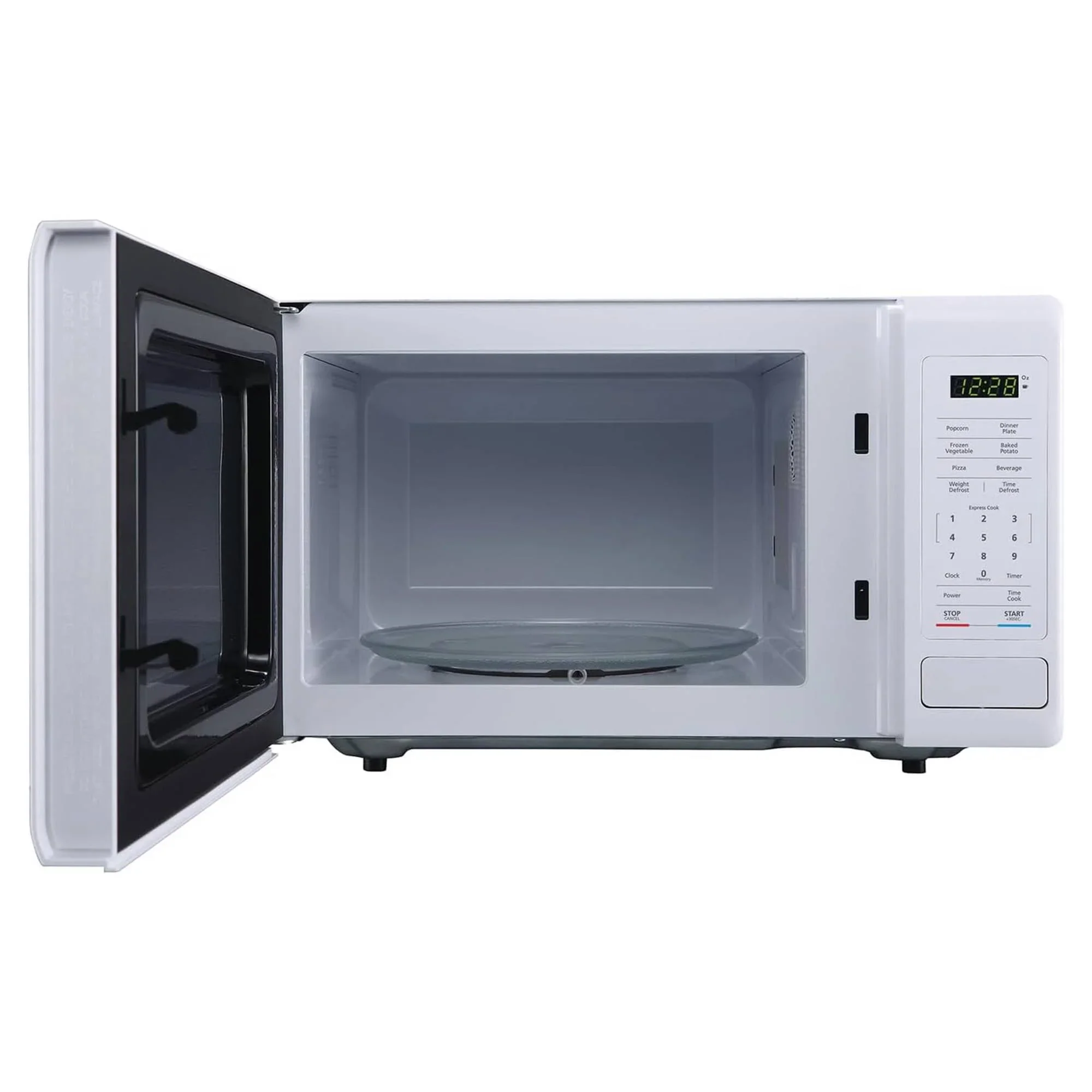 Open Box Magic Chef 0.9 Cubic Feet 900 Watt Stainless Microwave Oven, White
