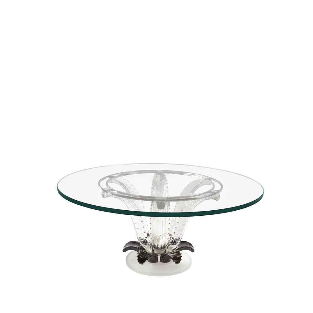 TABLE BASSE CACTUS - CRISTAL INCOLORE ET NOIR