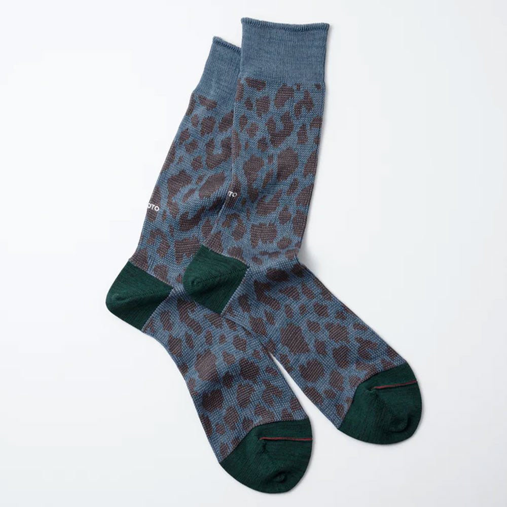 Rototo - Chaussettes Léopard - Bleu