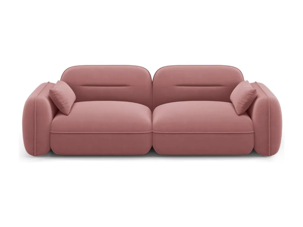 Hogarsens - Sofá modular Hogarsens 3 plazas de terciopelo salmón - 230x90x70cm