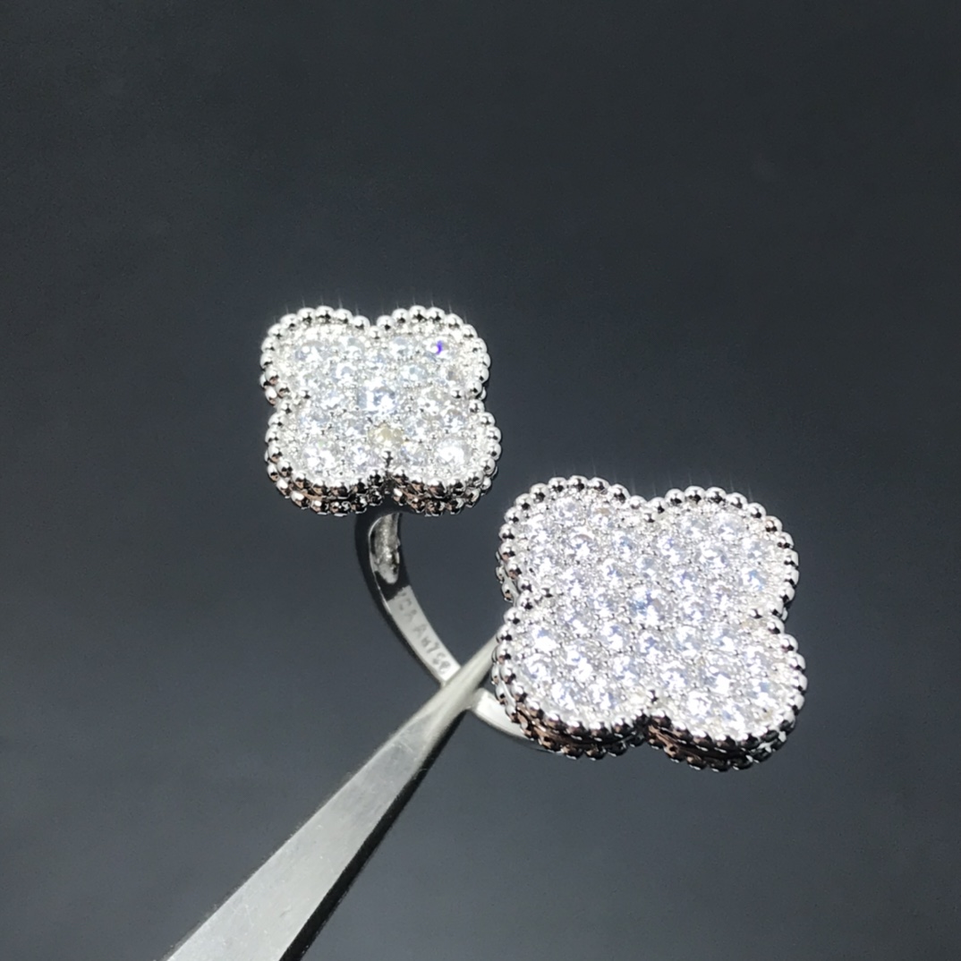 VCA Full Diamond Magic Alhambra Between the Finger Ring - Original Replica Club