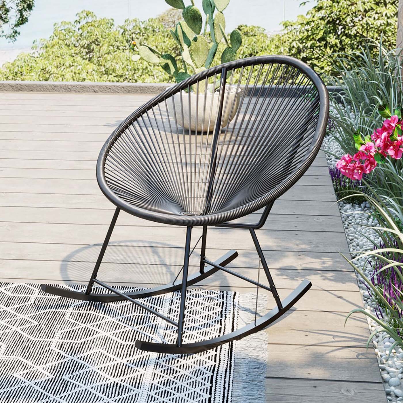 Kare Design Acapulco Schommelstoel - zwart