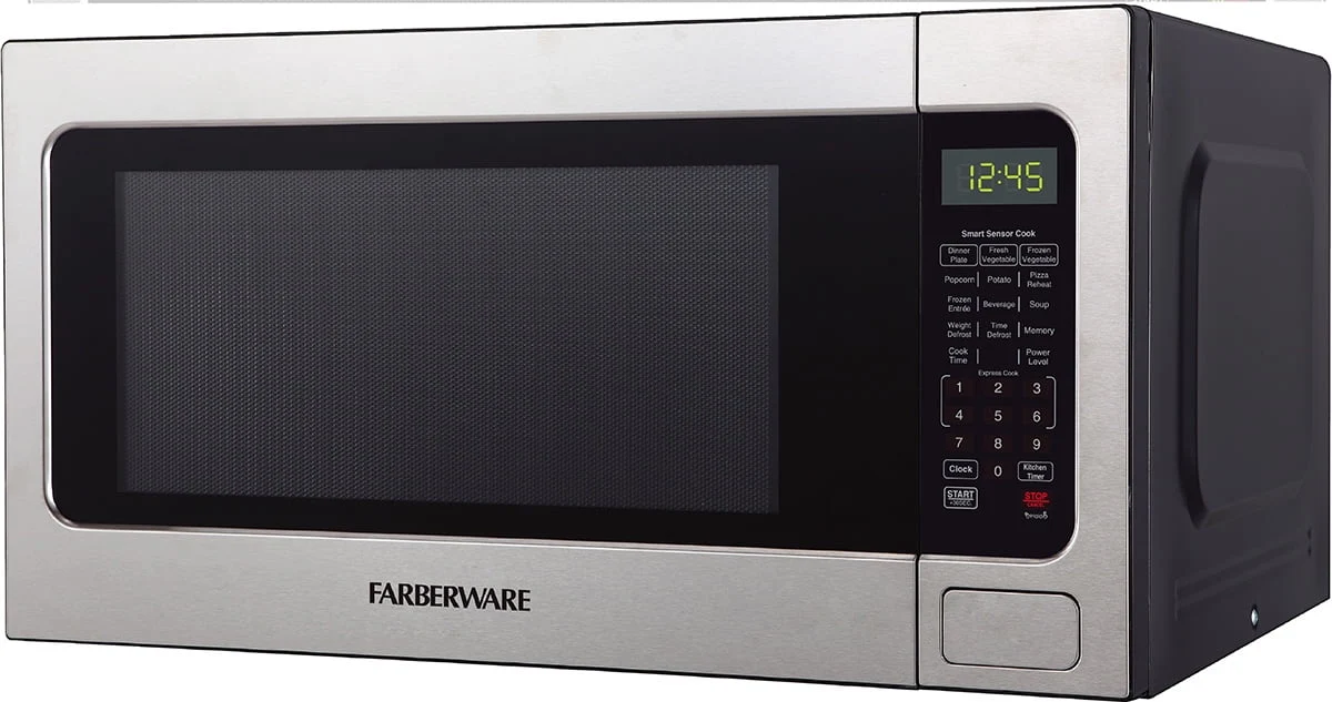 Farberware FMGZ09BKA 0.9 Cu. Ft. Microwave Oven, 900W, Digital Control, LED Display, 6 Cooking Presets, Black