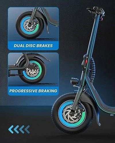 URBANMAX C1 Electric Scooter With Seat, 450W Motor, 22 Mile Range, 12 Inch Tires, Black - Image 3 URBANMAX C1 Electric Scooter With Seat, 450W Motor, 22 Mile Range, 12 Inch Tires, Black - Image 3