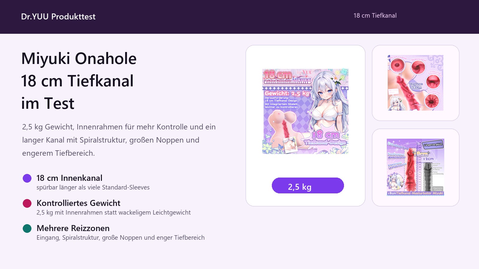 Dr.YUU Miyuki Onahole mit 18 cm Tiefkanal im Test