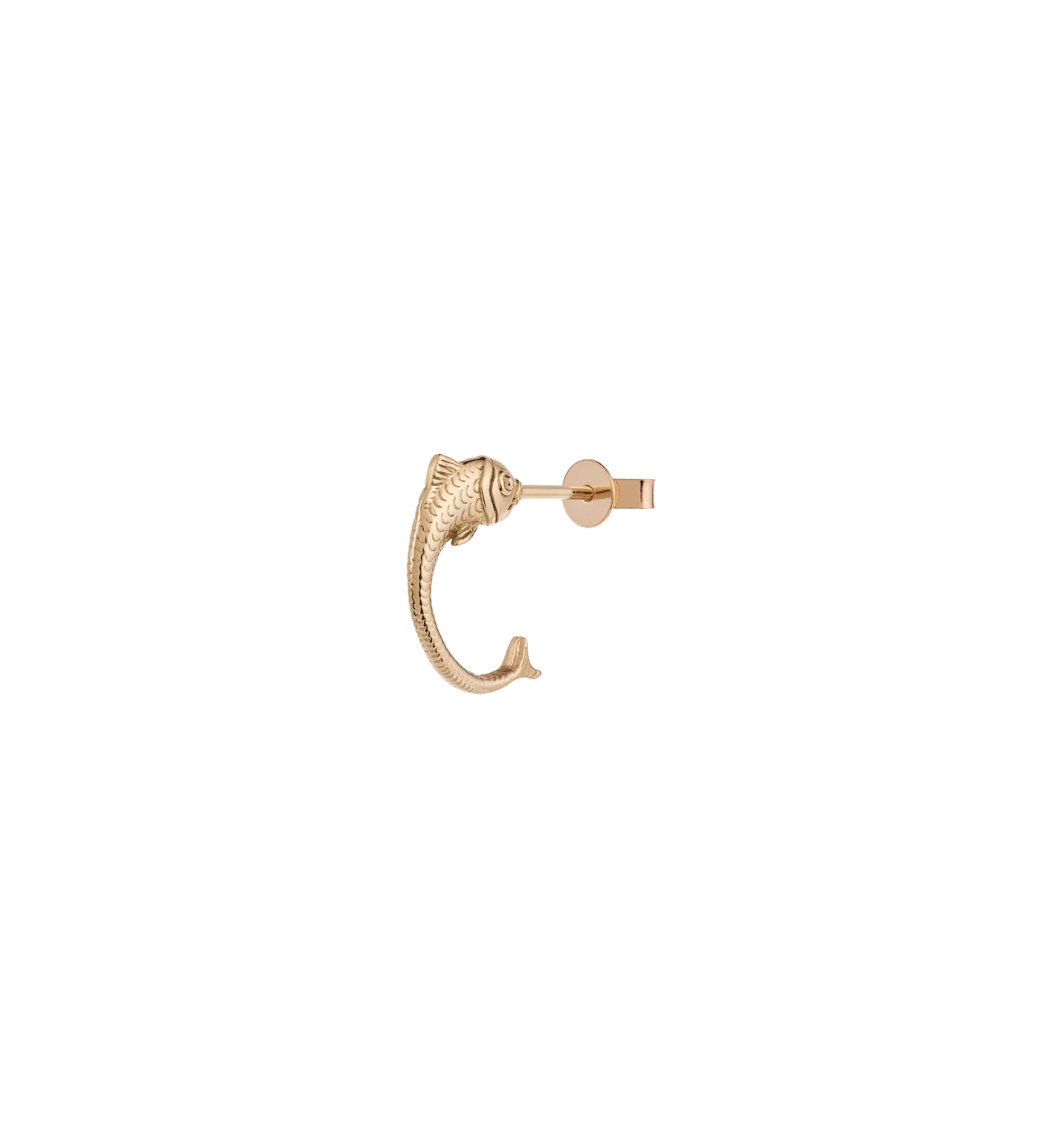 Single Fins of Fortune Hoop Earring 14K