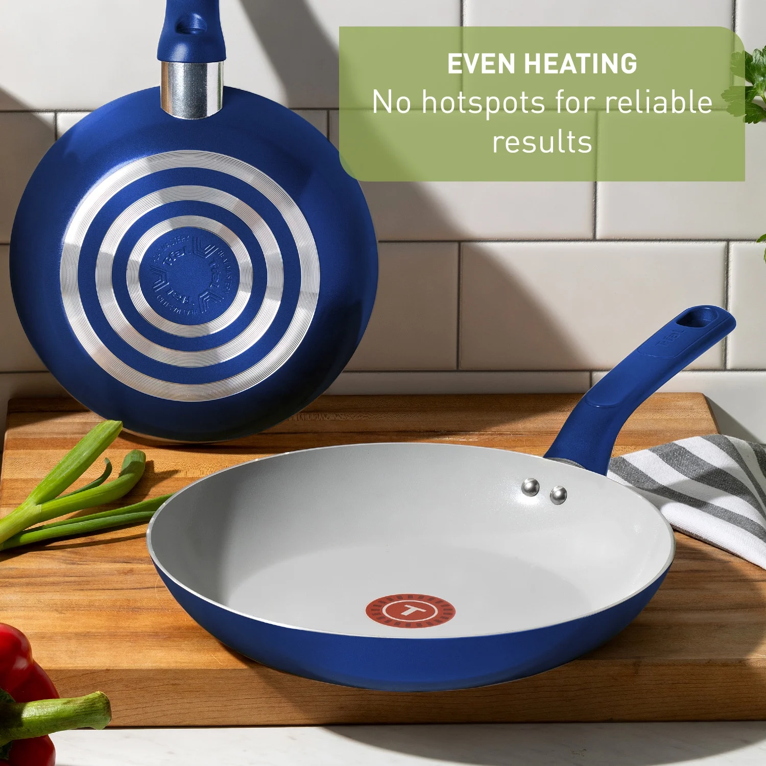 T-fal Easy Care Ceramic, 20 Piece Pots and Pans Cookware Set, Electric Blue - Image 7