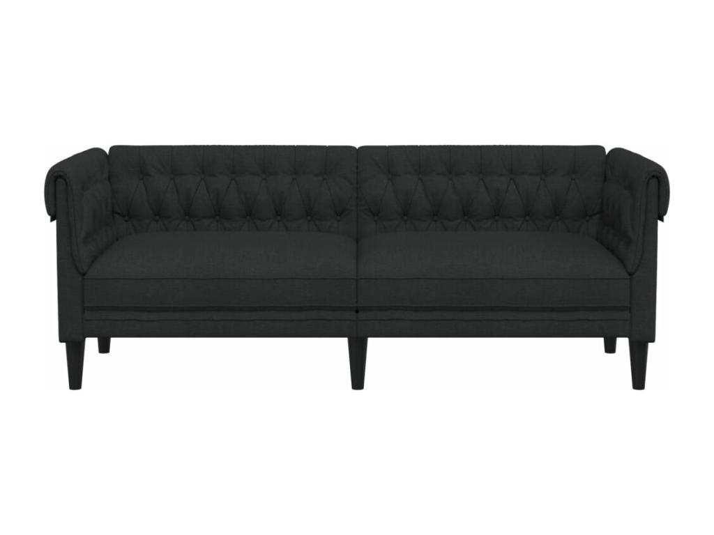 Sofá Chesterfield de 3 plazas tela negro