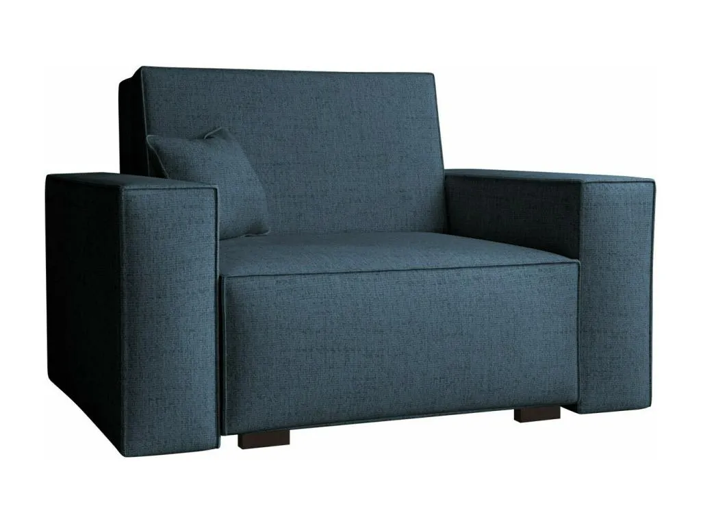 Sillón Quietena - Azul - 85x123x98cm - Tapiz - Patas Madera