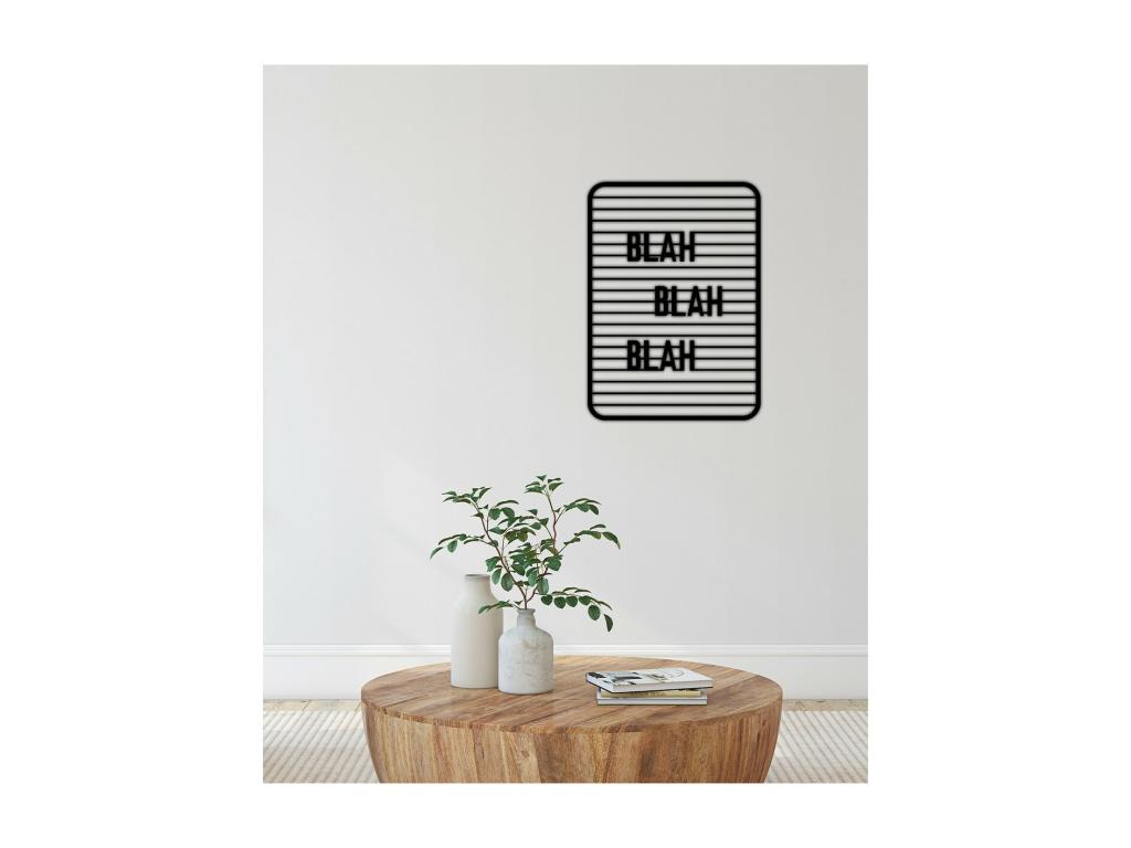 Decoración de Metal Blah, Negro, 44x0,15x60 cm, Tucasago