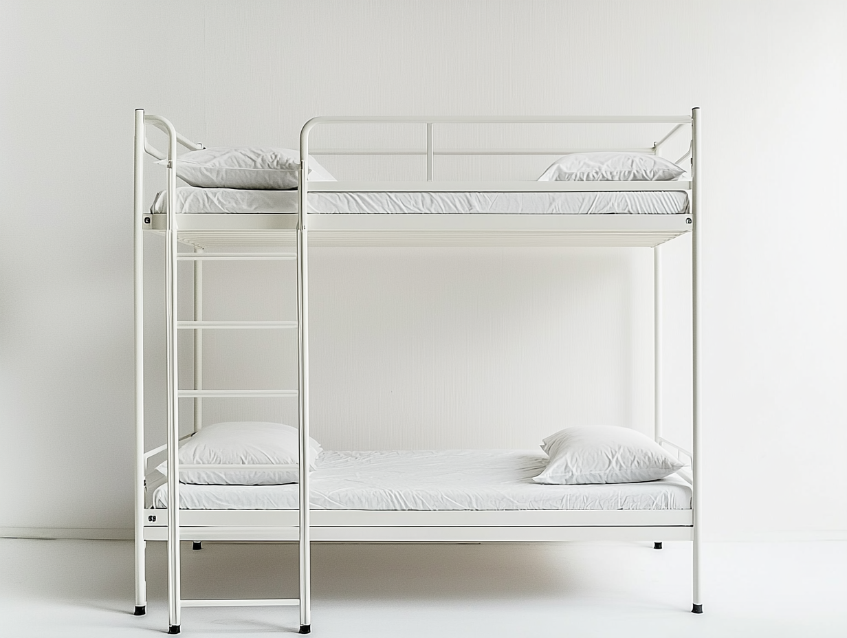 Cama litera blanca metal dormitorio infantil 200x95x165 cm