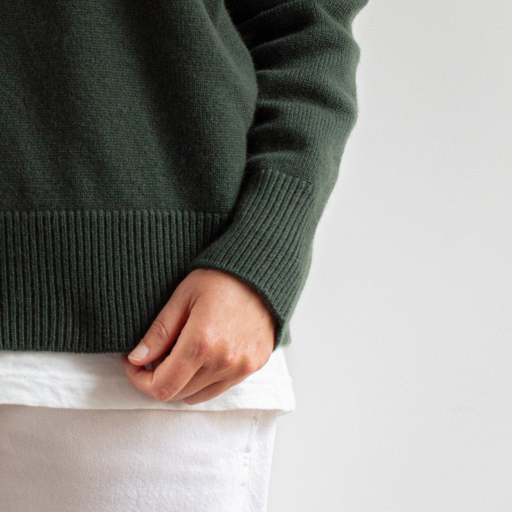 Merci - Pull col cheminée en cachemire - Kaki