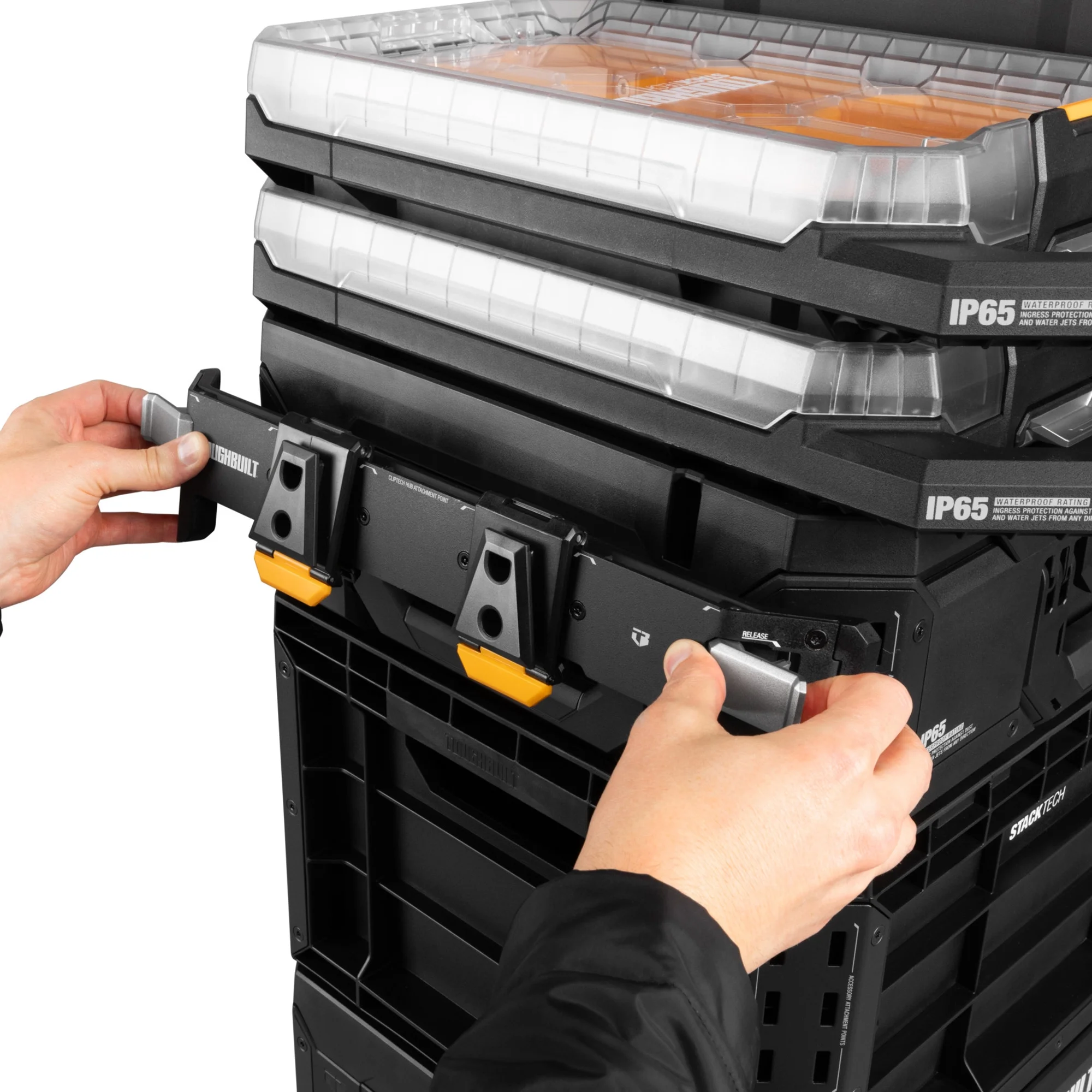 ToughBuilt Portable 2-in-1 Rolling Tool Box with Wheels & Stackable Design - Image 11