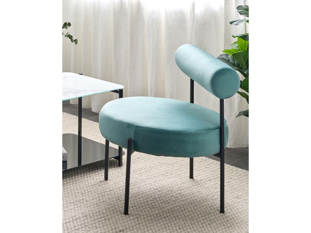 Sillón Nestleano Terciopelo Turquesa