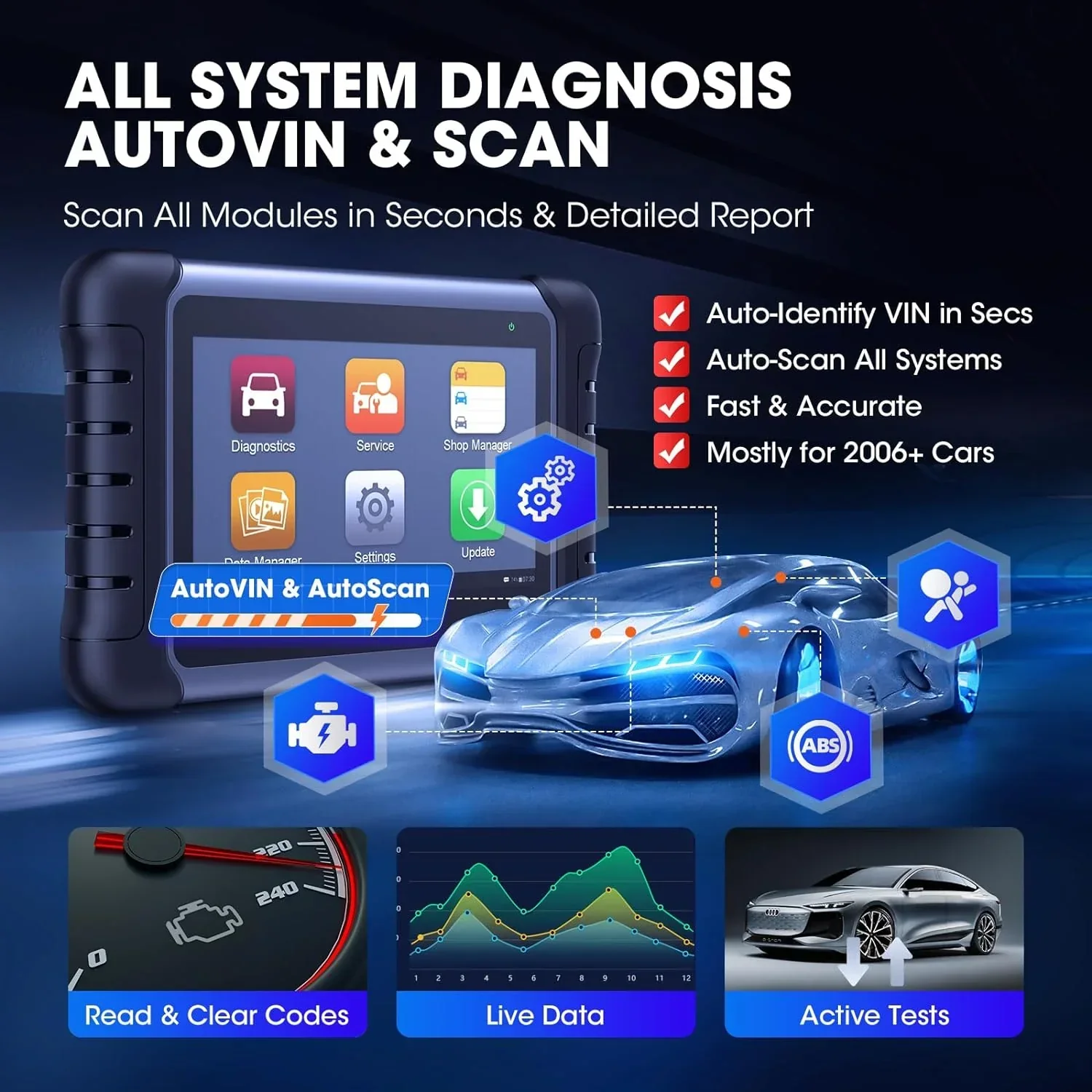 Autel MaxiCOM MK808S Automotive Diagnostic Scanner With 7-inch LCD Touchscreen - Image 5 Autel MaxiCOM MK808S Automotive Diagnostic Scanner With 7-inch LCD Touchscreen - Image 5