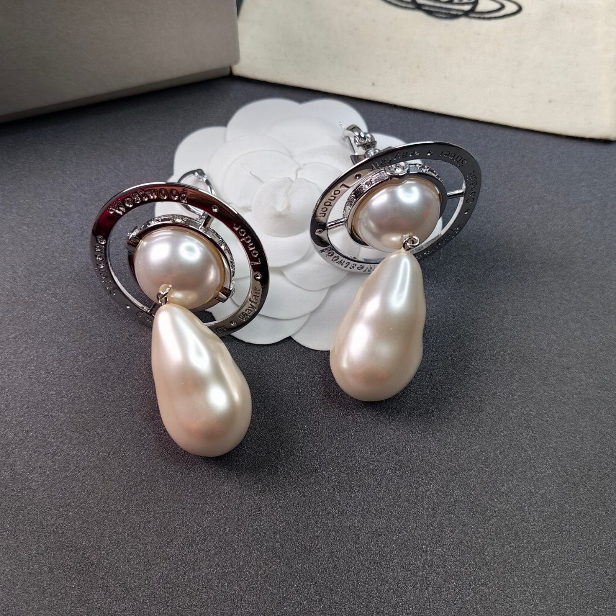 Vivienne Westwood Exaggerated Large Baroque Pearl Earrings - Original Replica Club